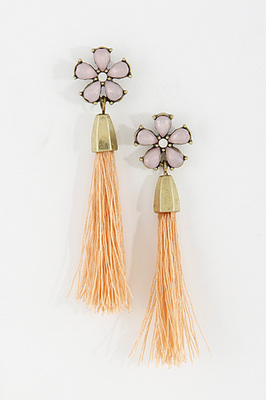 Summer Inspired Floral Earrings With Tassel 6DAJ6